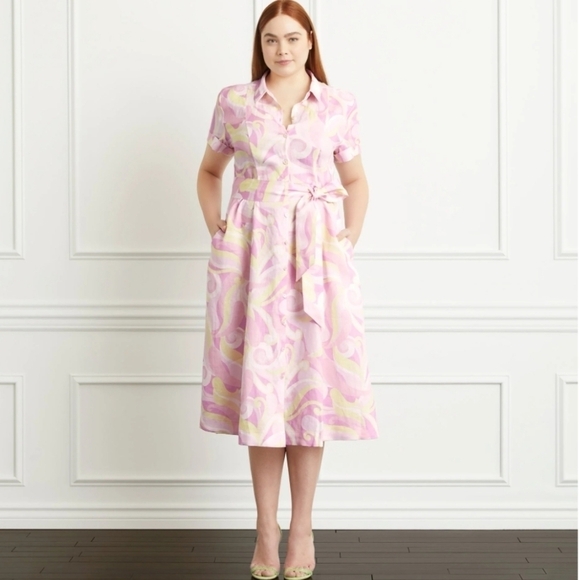 New! Hill House Home The Lily Dress in pink swirl size xxs - Picture 2 of 9